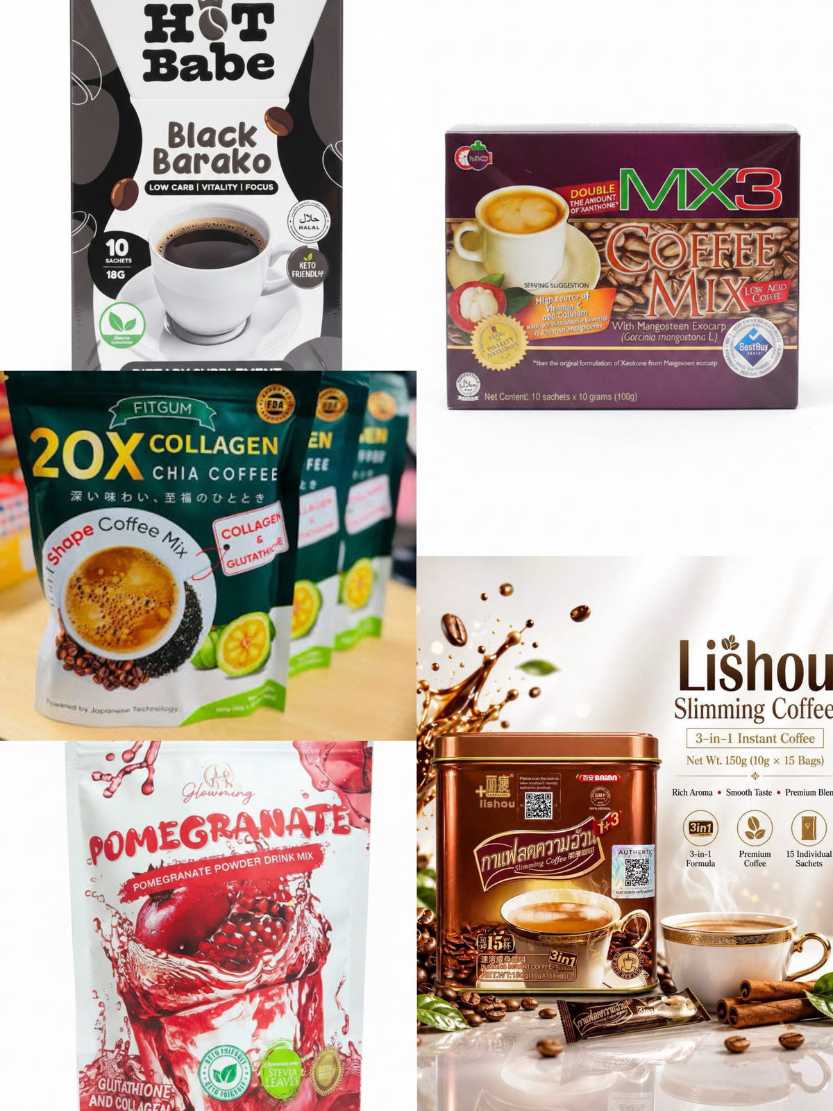 SLIMMING COFFEE & GLUTATHIONE COLLAGEN DRINKS