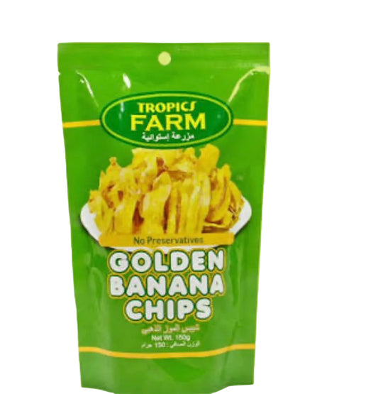 Golden banana chips